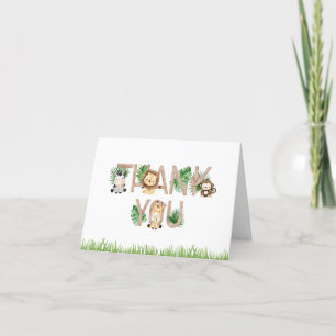 Baby shower Safari Carte de remerciements plié