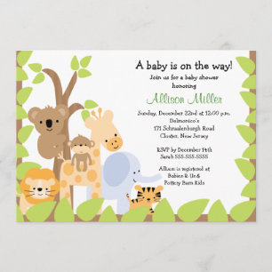 Baby shower Safari Jungle Baby Animails Invitation