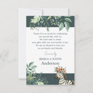Baby Shower Safari Thank You Card