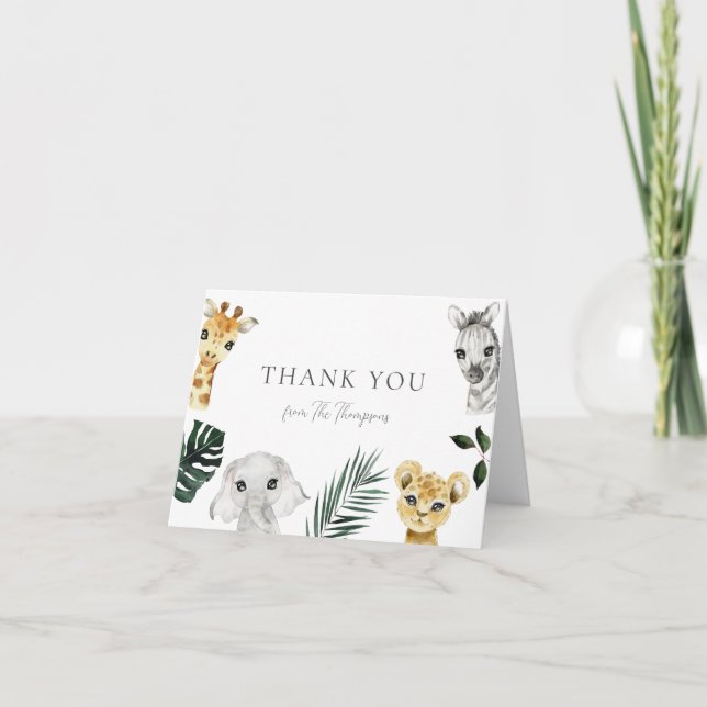 Baby shower sauvage d'une Jungle Merci (Devant)