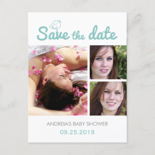 Baby Shower Save the Date Postcards Photo Collage