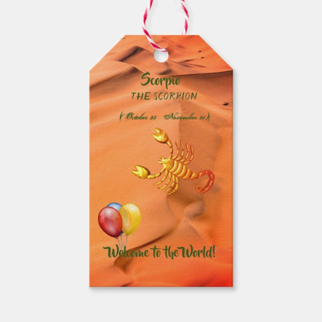 Baby shower Scorpio - Étiquettes Cadeau (Devant)