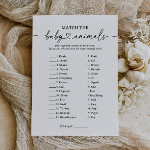 Baby Shower Script Baby Animal Matching Baby Game Invitation