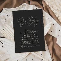 Baby shower script modern black white elegant