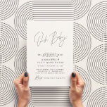 Baby shower script modern natural elegant invitati invitation<br><div class="desc">Baby shower script modern elegant natural cream and black party invitation design. Ideal gender neutral design.</div>