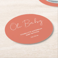 Baby shower script modern terracotta elegant