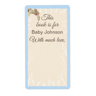 Baby Shower "Sea Turtle Blue" Bookplate Sheet of 8