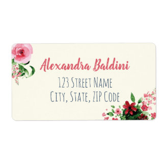Baby Shower Shipping Labels Floral Pink