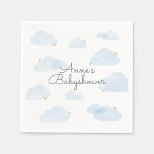 Baby shower shower boots lightly blue boy napkin