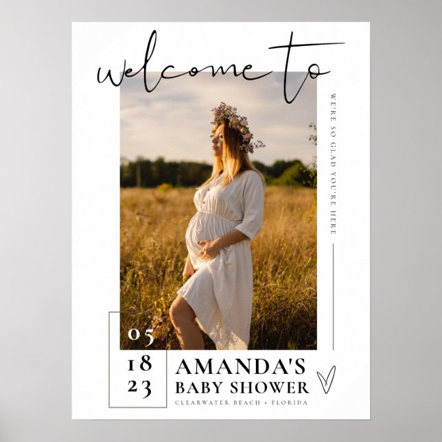 Baby Shower Sign Photo Welcome Sign Poster (Front)