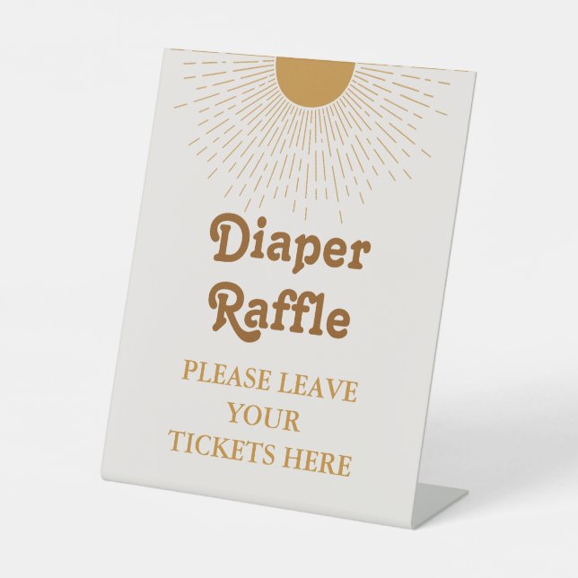 Baby Shower Signage, Diaper Raffle Decoration Sign (Front)