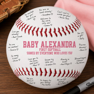 Baby Shower Signatures First Softball