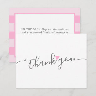 Baby shower simple rose Coeur fille Merci