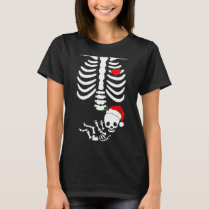 Baby Shower Skeleton Christmas Santa Pregnancy Ann T-Shirt