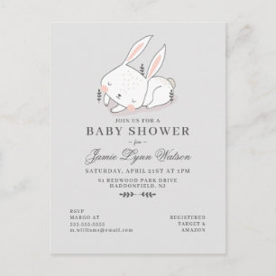 BABY SHOWER Sleepy Bunny Invitation Postcard