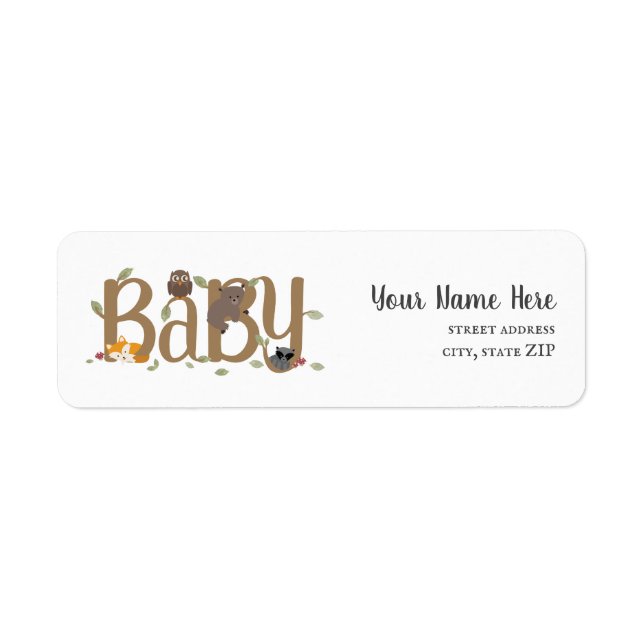 Baby shower Sleepy Woodland Animaux (Devant)