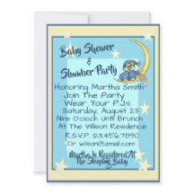 Baby Shower & Slumber Party W/Moon, Stars, & Cat