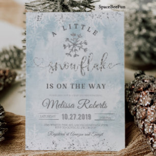 Baby shower Snowflake Invitation Garçon Un peu de