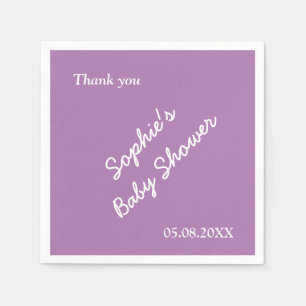 Baby Shower Soft Purple Minimalist Paper Napkins