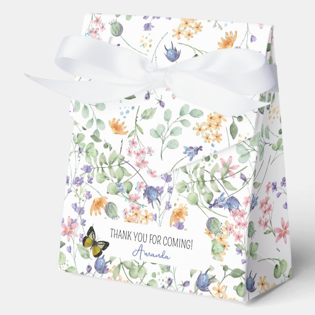 Baby Shower Some bunny wildflowers Favor Box (Front)