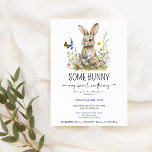 Baby Shower Some bunny wildflowers invitation<br><div class="desc">Some Bunny Baby Shower with wildflowers. Easy to edit text. For further customization,  please click on "Edit using Design tool". More options in our shop,  or contact us.</div>