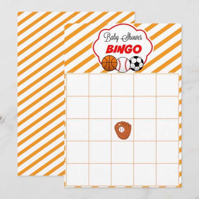 Baby shower Sport Blank Cadeau Baby Cartes de Bing (Devant / Derrière)