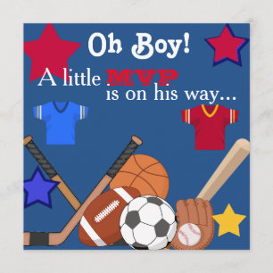 Baby shower sportif Boys Invitation HOCKEY