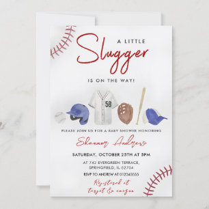 Baby shower sportif de baseball Slugger Invitation