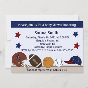 Baby shower sportif / Invitations de fête d'annive