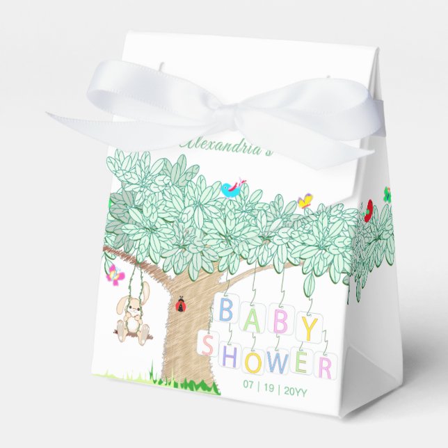 Baby Shower Spring Garden Celebration Party Favor Box (Front Side)