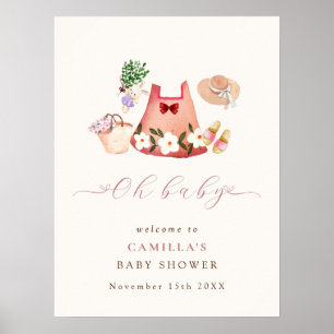 Baby shower Spring Garden Vêtements Affiche de bie