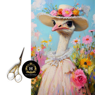 Baby Shower Spring Ostrich Floral Decoupage Tissue Paper