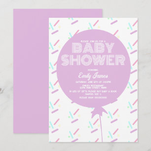 Baby Shower Springle and Balloon Pastel Theme Invitation