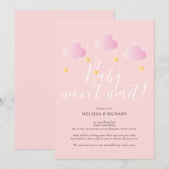 Baby Shower, Sprinkle Cancellation Card (Front/Back)