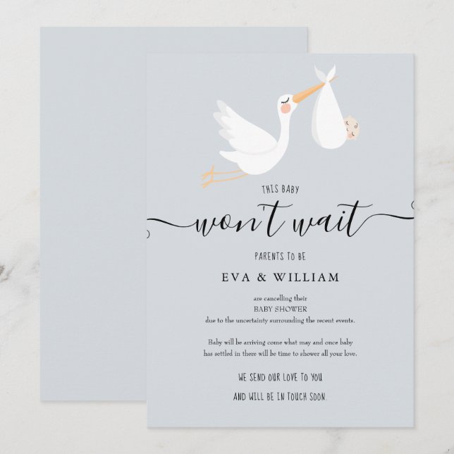 Baby Shower, Sprinkle Cancellation Card (Front/Back)