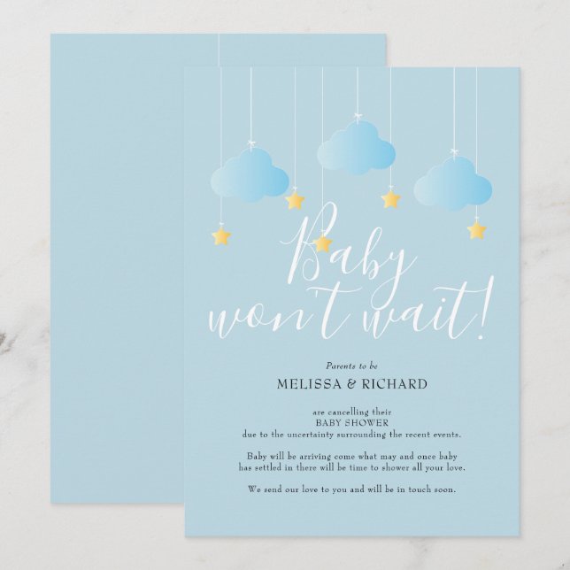 Baby Shower, Sprinkle Cancellation Card (Front/Back)