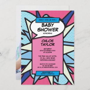 Baby Shower Sprinkle Modern Gender Reveal Photo Invitation