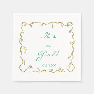 Baby Shower Standard Napkin "Glittery Castle"