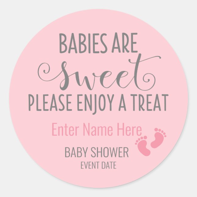 BABY SHOWER STICKER | Babies are Sweet favour (Front)