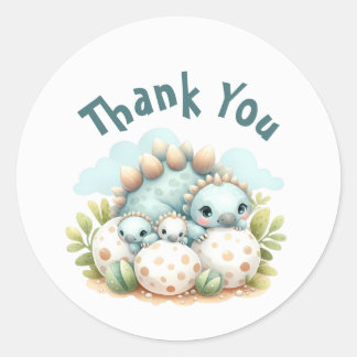 Baby Shower Sticker Dinosaur Dino Mite Party