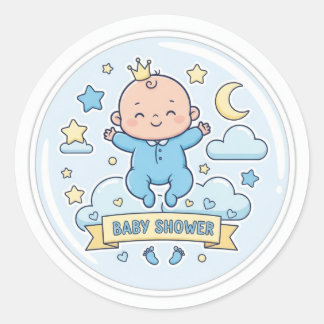 Baby shower sticker for boy