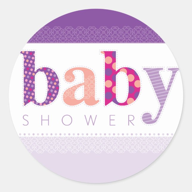 BABY SHOWER STICKER :: lettres à motifs bébé 2 (Devant)