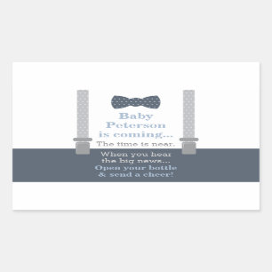 Baby Shower Sticker, Little Man, Bow Tie Sticker