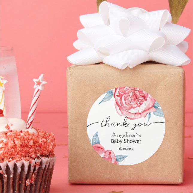 Baby shower Sticker Peonies (Party)