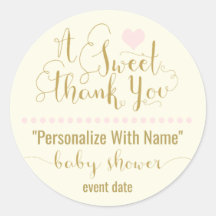 BABY SHOWER STICKER | sweet thank you