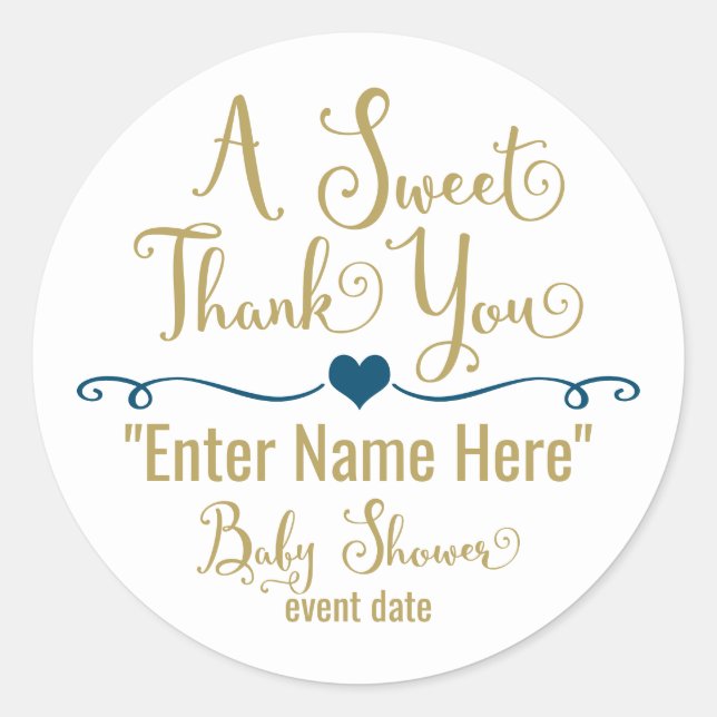 BABY SHOWER STICKER | UN MERCI DOUCE (Devant)