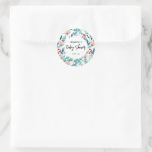 Baby shower sticker with cute design.