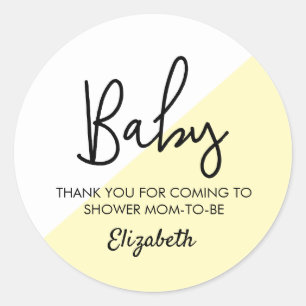 Baby Shower Sticker with Elegant Typography