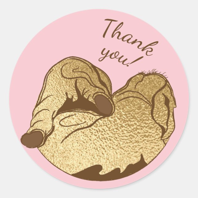 Baby Shower Stickers Baby and Mommy Elephant Pink (Front)