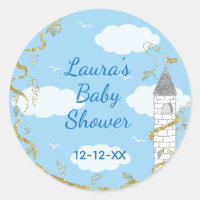 Baby Shower Stickers "Glittery Castle 1 1/2" or 3"